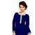 Blue printed crepe salwar