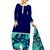 Blue printed crepe salwar