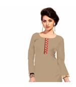 Beige printed crepe salwar