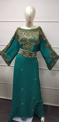 Rhinestone Traditional Arabic Dress Iranian Tea Party Evening Lawn Gown 1