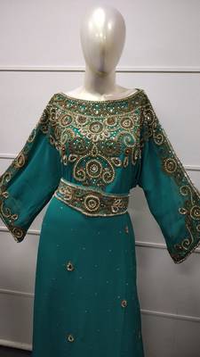 Rhinestone Traditional Arabic Dress Iranian Tea Party Evening Lawn Gown 2