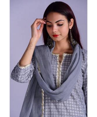 Grey and White Garara Set 4