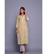 Yellow And Grey Suit Set