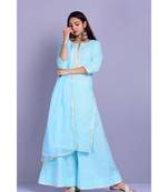 Turquoise And White Garara Set