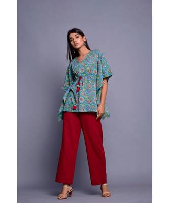 Green And Maroon Kaftan Co-Ord Set 2