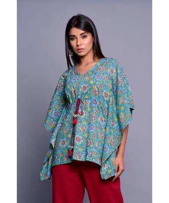 Green And Maroon Kaftan Co-Ord Set 3