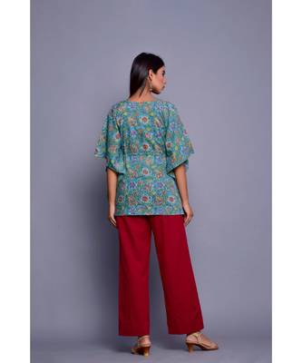 Green And Maroon Kaftan Co-Ord Set 5