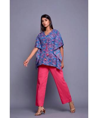 Blue And Peach Kaftan Co-Ord Set 1