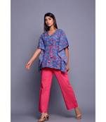 Blue And Peach Kaftan Co-Ord Set