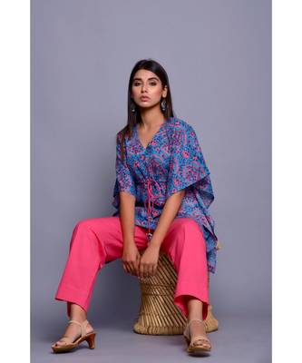 Blue And Peach Kaftan Co-Ord Set 2