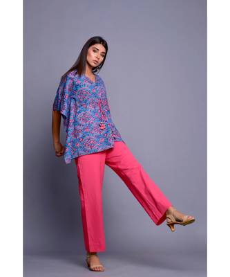 Blue And Peach Kaftan Co-Ord Set 3