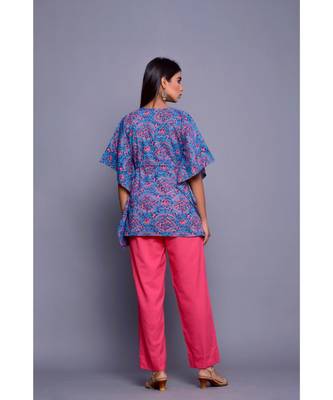 Blue And Peach Kaftan Co-Ord Set 4