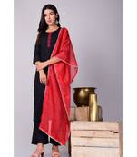 Black suit set with leheriya Stole