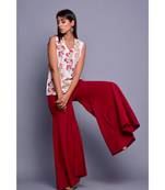 Maroon and White Co-ord Set