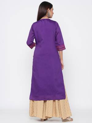 Purple printed chanderi kurtas-and-kurtis 2