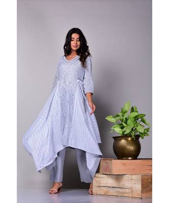 Grey asymmetrical Suit Set 1