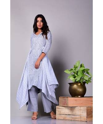 Grey asymmetrical Suit Set 2
