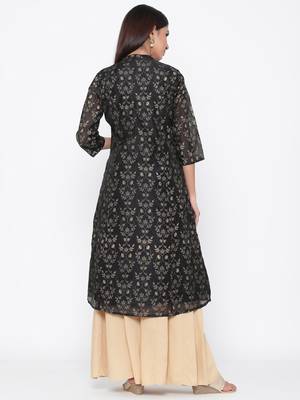 Black printed chanderi kurtas-and-kurtis 2