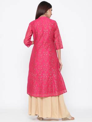 Pink printed chanderi kurtas-and-kurtis 2