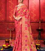 Multicolor woven art silk sarees saree with blouse