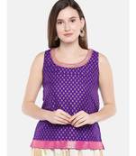 Ethnicity Women Purple Sleeveless Top