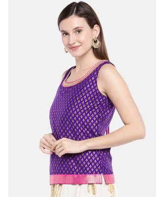 Ethnicity Women Purple Sleeveless Top 3