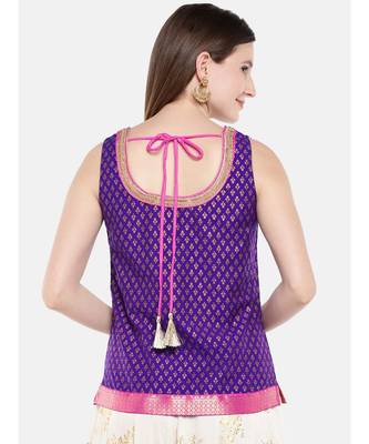 Ethnicity Women Purple Sleeveless Top 4