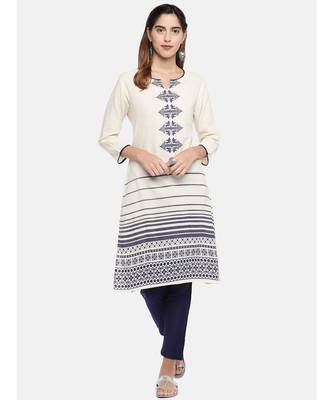 Ethnicity Women Ecru Three-Fourth Kurta 1