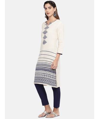 Ethnicity Women Ecru Three-Fourth Kurta 3