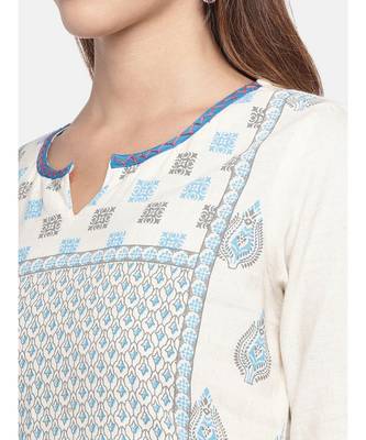 Ethnicity Women Ecru Three-Fourth Kurta 2
