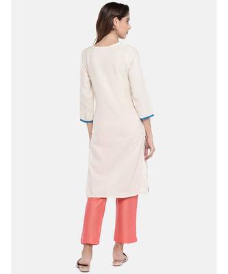 Ethnicity Women Ecru Three-Fourth Kurta 4