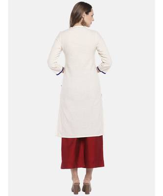 Ethnicity Women Ecru Three-Fourth Kurta 4