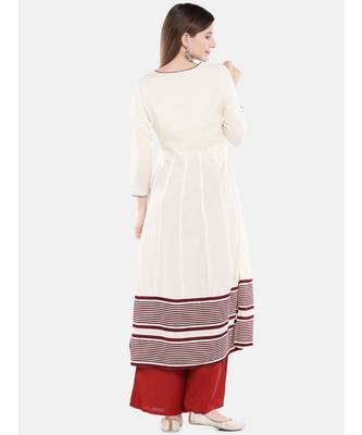 Ethnicity Women Ecru Three-Fourth Kurta 4