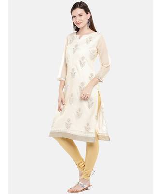 Ethnicity Women Beige Three-Fourth Kurta 3