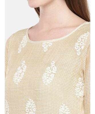 Ethnicity Women Beige Three-Fourth Kurta 2
