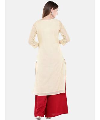 Ethnicity Women Beige Three-Fourth Kurta 4