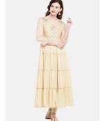 Ethnicity Women Beige Three-Fourth Kurta
