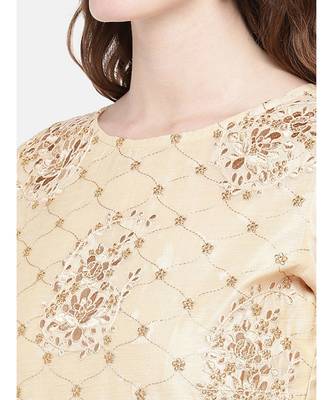 Ethnicity Women Beige Three-Fourth Kurta 2