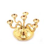 E-Handicrafts Brass Diya Cum Candle Holder (Gold)