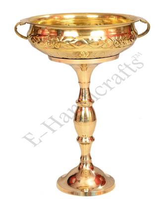 E-Handicrafts Pure Brass Urli/Uruli Hammered Bowl (14 Inches) 5