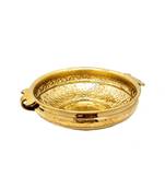 E-Handicrafts Pure Brass Urli/Uruli Hammered Bowl (16 Inches)