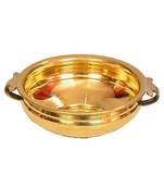 E-Handicrafts Brass Handcrafted Urli Bowl (Gold_8.25 Inch X 3 Inch)