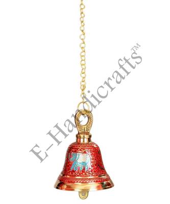 E-Handicrafts Brass Hanging Bell (Pink Gold_5 x 4 cm) 1