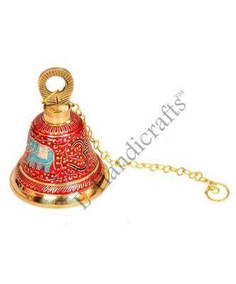 E-Handicrafts Brass Hanging Bell (Pink Gold_5 x 4 cm) 2