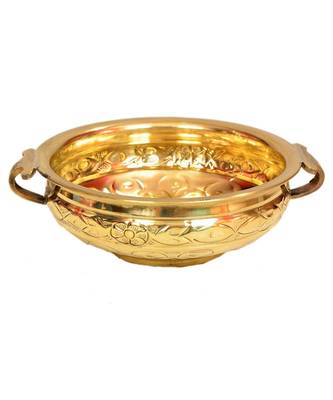 E-Handicrafts Brass Handcrafted Urli Bowl (Gold_8.25 Inch X 3 Inch ) 1