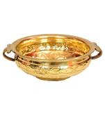 E-Handicrafts Brass Handcrafted Urli Bowl (Gold_8.25 Inch X 3 Inch )