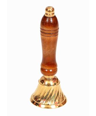 E-Handicrafts Brass Pooja Bell with Wood Handle 1