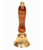E-Handicrafts Brass Pooja Bell with Wood Handle