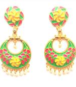 RozMili Gold plated latest Meena Kari Design Alloy metal Drop earrings for women & Girls