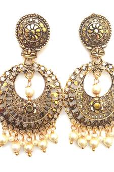 RozMili Antique Gold plated metal Drop Earrings for Women & Girls